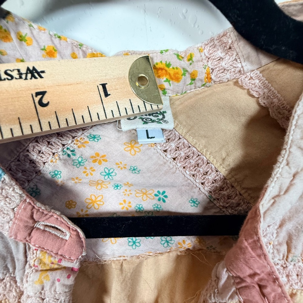 Ivy Jane Patchwork Boho Blouse L Cottagecore Flor… - image 4